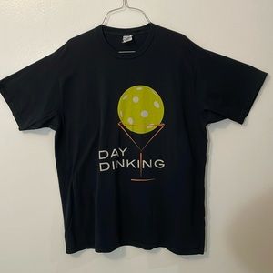 Day Dinking XL black Port & Company t shirt 100% cotton pickle ball